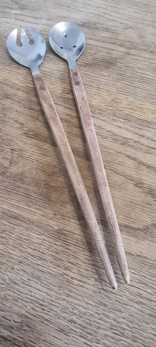 Long Wooden Handle Servers
