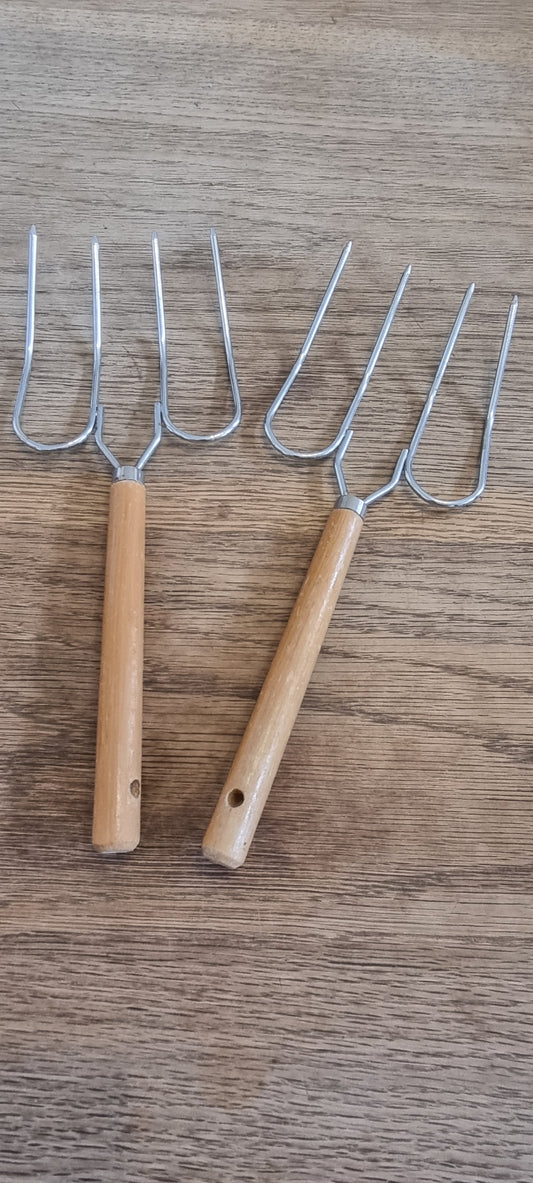 Wooden Handle Meat Lifting Forks