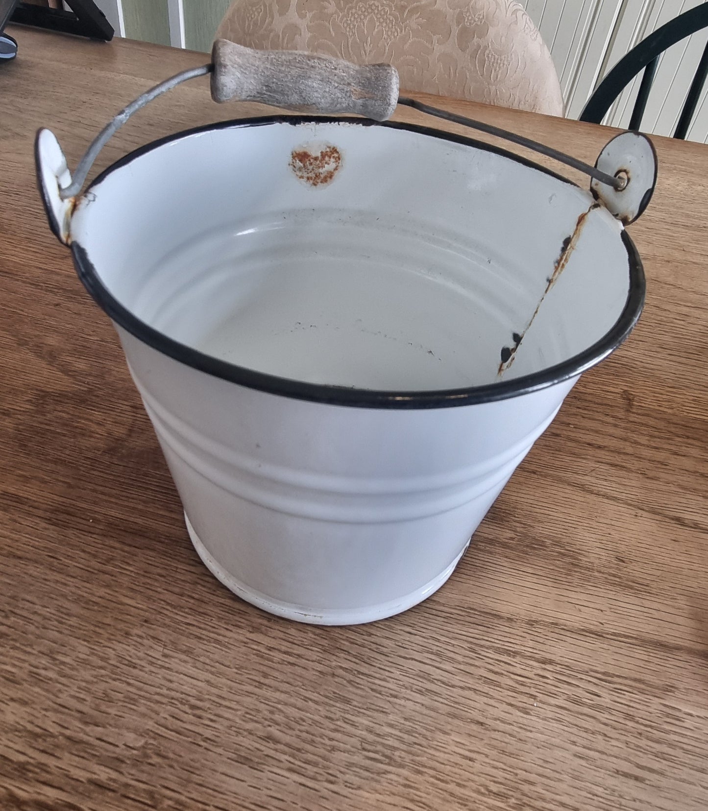 Rustic Vintage Enamel Bucket
