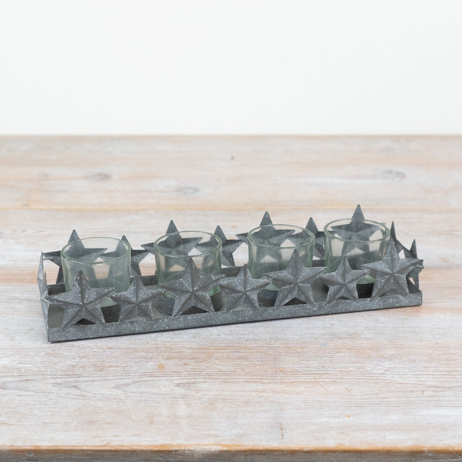 Grey Star Tea Light Holder