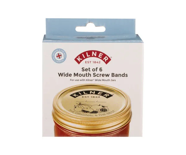 Kilner Set Of 6 Wide Mouth Screw Bands